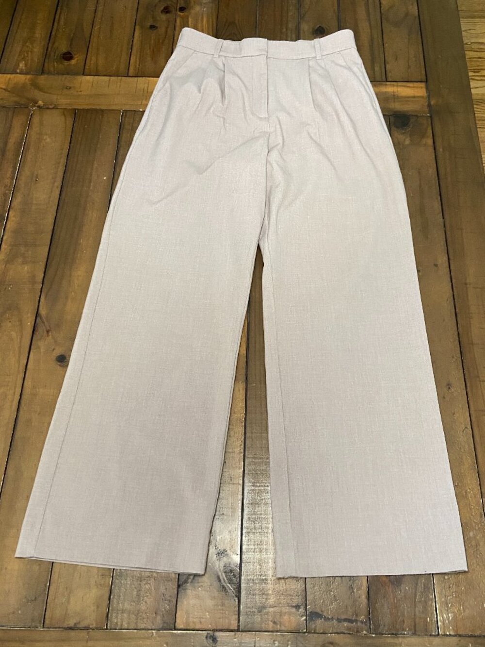 Abercrombie & Fitch Sloane Tailored Wide Leg Pant Beige Taupe 8R 29